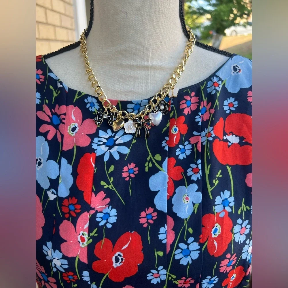 Jones New York Floral Dress - Red and Blue - Picture 2 of 9